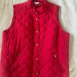 Crown & Ivy Red Quilted Vest